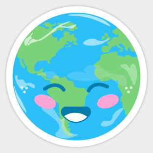 Kawaii Earth - Cute Earth Sticker